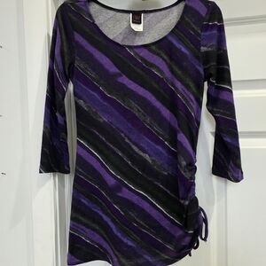 Stylish Purple and Black Striped Tunic